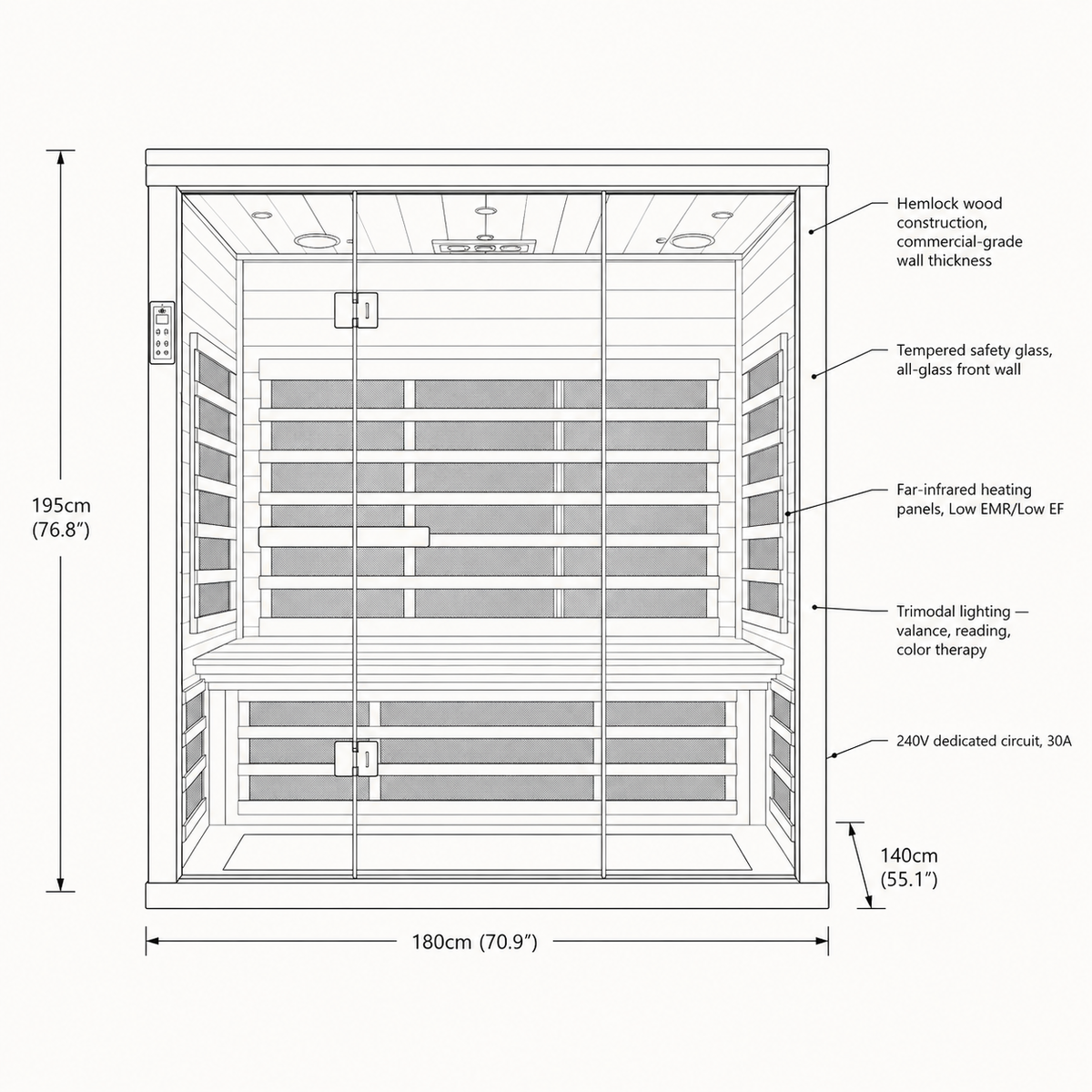 VILDEN PRO Suite - 3-Person Far-Infrared Sauna