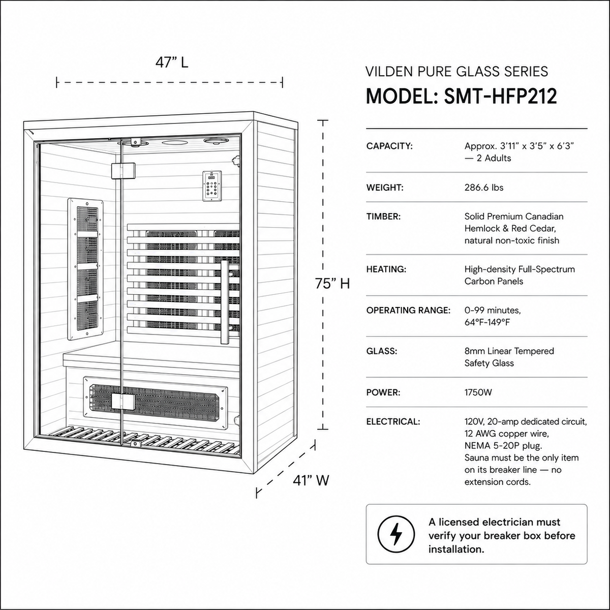VILDEN Pure Glass Suite – 2-Person Infrared Sauna