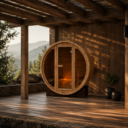 VILDEN Timber Barrel – 2-Person Outdoor Traditional Sauna
