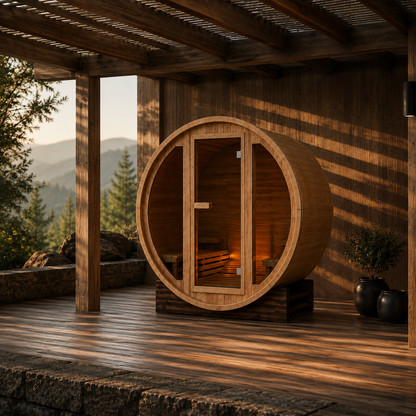 VILDEN Timber Barrel – 2-Person Outdoor Traditional Sauna