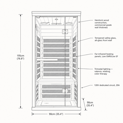VILDEN PRO Studio - 1-Person Infrared Sauna