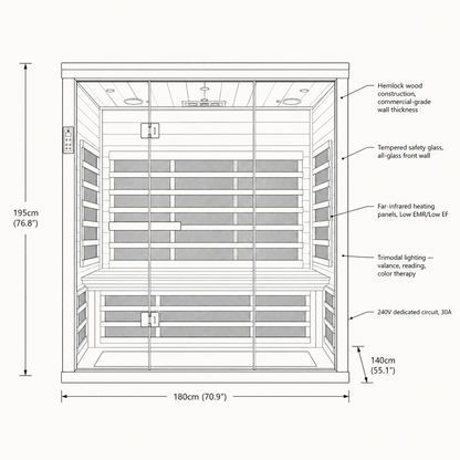 VILDEN PRO Suite - 3-Person Far-Infrared Sauna