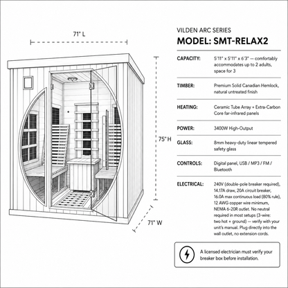 VILDEN Arc Sanctuary – 3-Person Far-Infrared Sauna