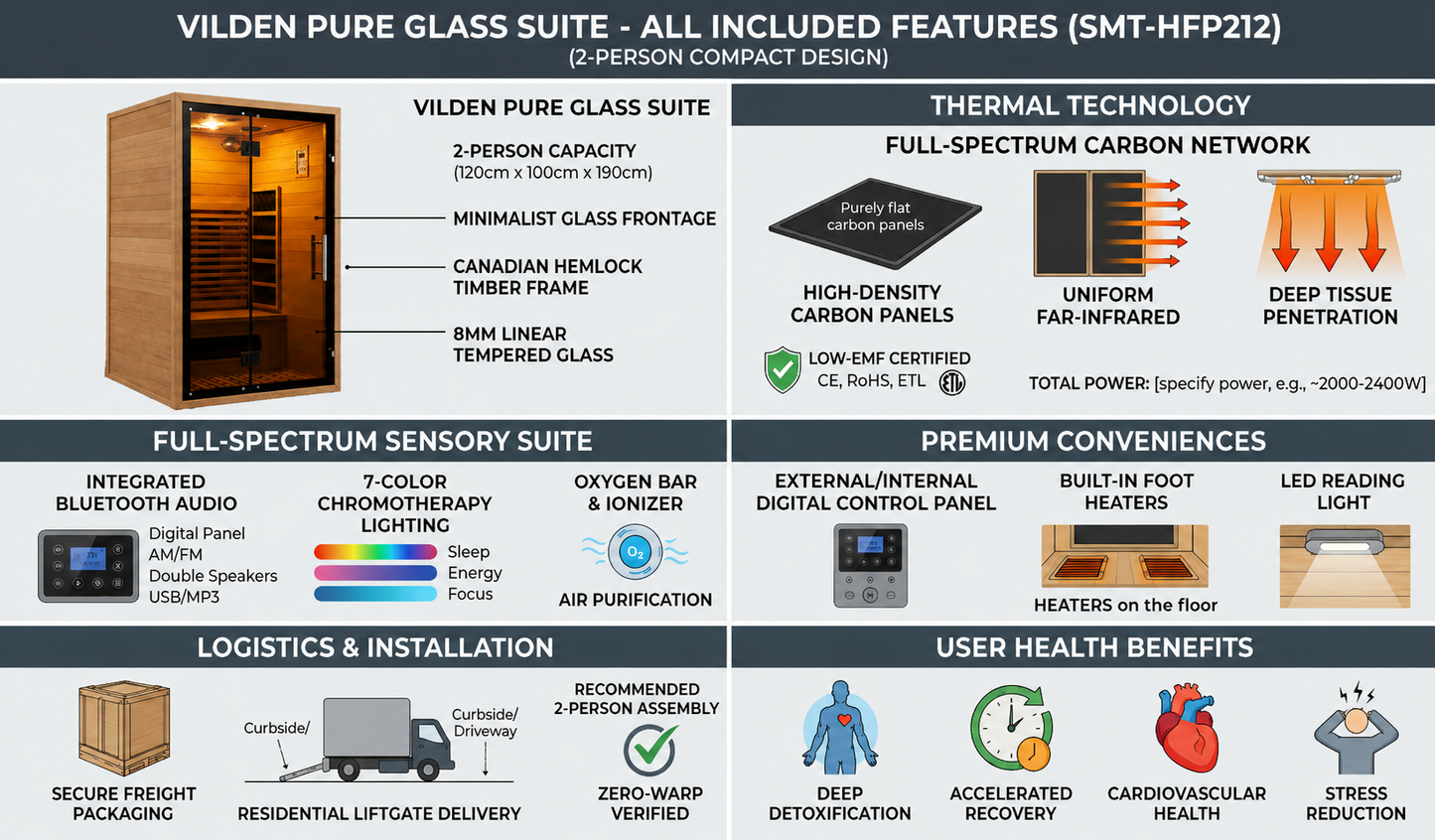 VILDEN Pure Glass Suite - 2-Person Minimalist Far-Infrared Wellness Suite