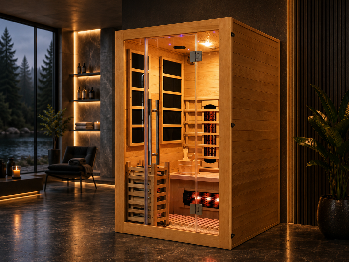 VILDEN Hybrid Flagship - 2-Person Canadian Red Cedar Infrared & Steam Suite